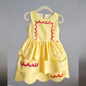 Simonetta Girls Cotton Yellow Dress- Size 2 Made in Italy 🇮🇹